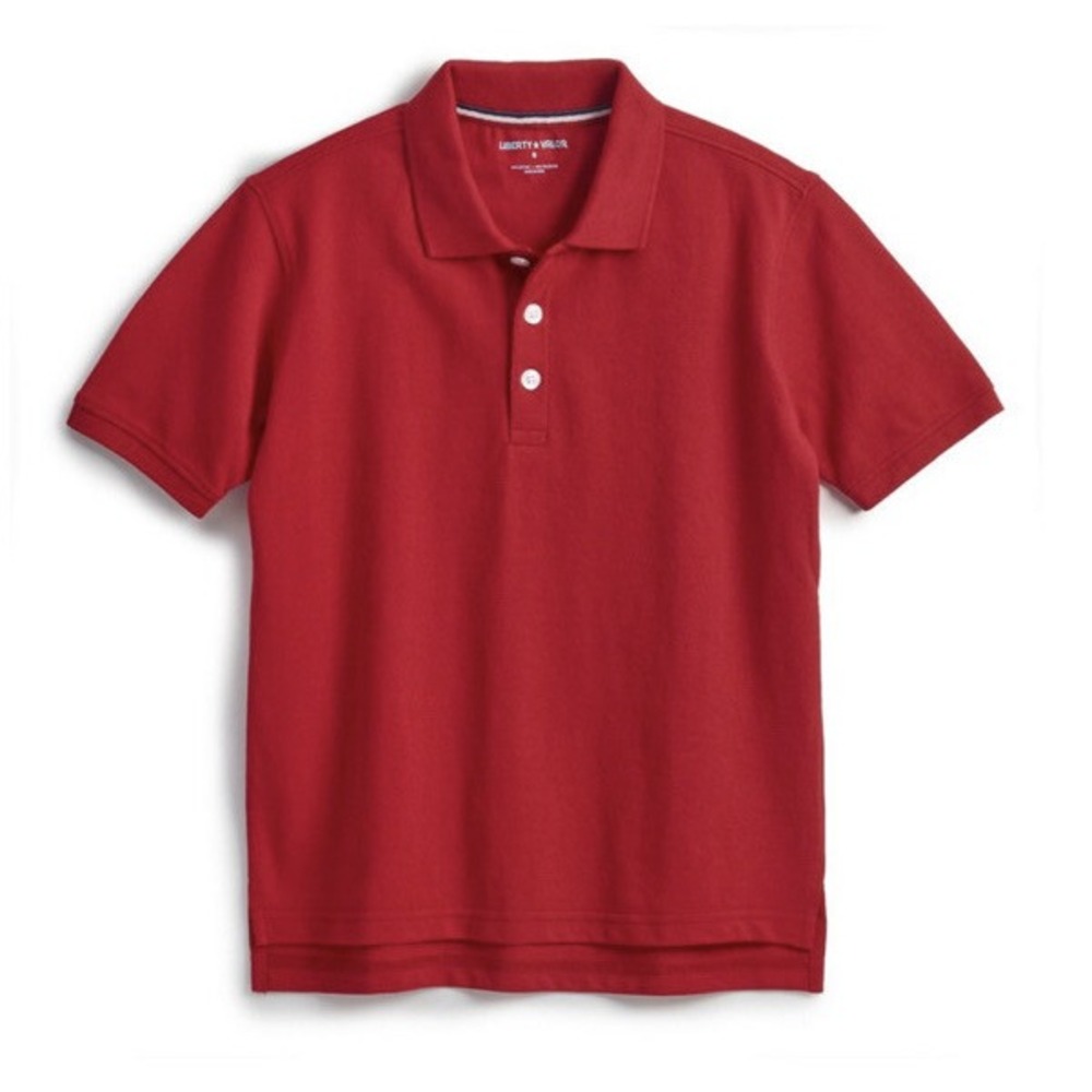 Liberty & Valor Boys Red Short Sleeve‎ Uniform Polo Shirt Size Large NEW